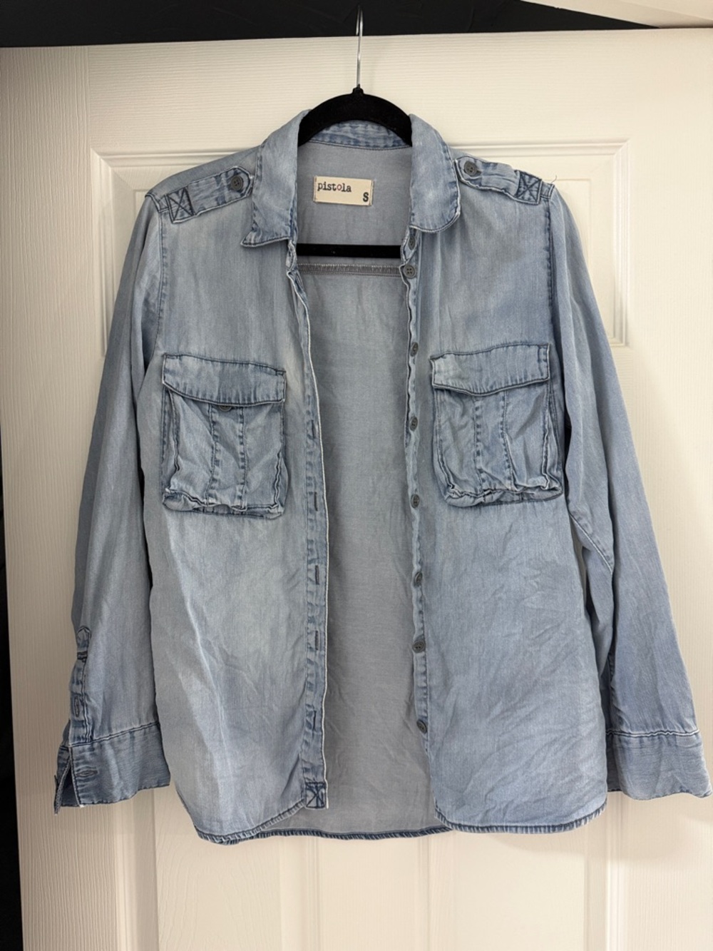 pistola Light Blue Denim Button-Down Shirt